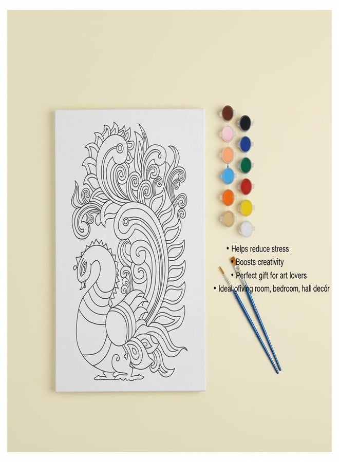 HOBBY INDIA Canvas Painting Board Kit for Kids & Adults | DIY Art & Craft Gift for Boys & Girls | Pre-Designed Indian Handmade Art | Home, Bedroom, Living Room & Office Décor (12 x 9 Inch) (K.P) - Image 4